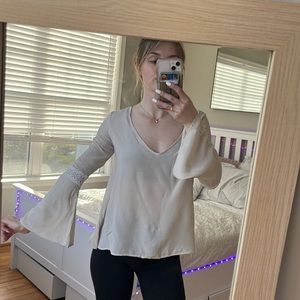 Lulu’s Cream Bell Sleeves & Lace